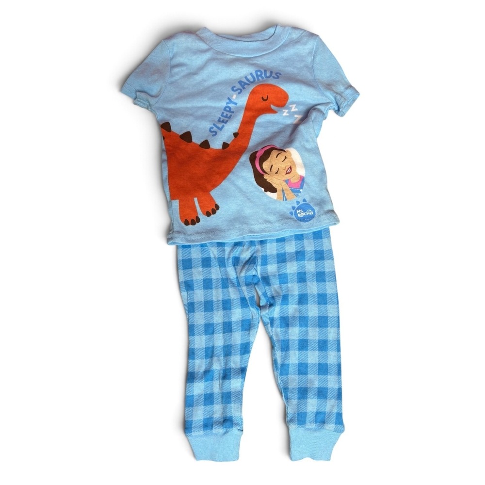 Ms Rachel Sleepy Saurus Dinosaur 2 Piece Pajama Set 12M Blue NWT Cotton